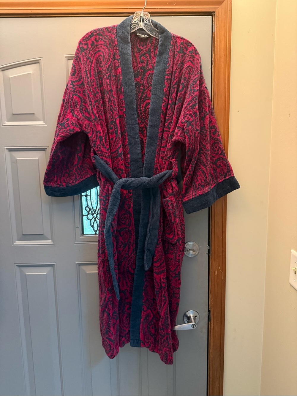 Vintage Christian Dior Monsieur Paisley Terry Cloth Robe-men/unisex-SHIPS FREE